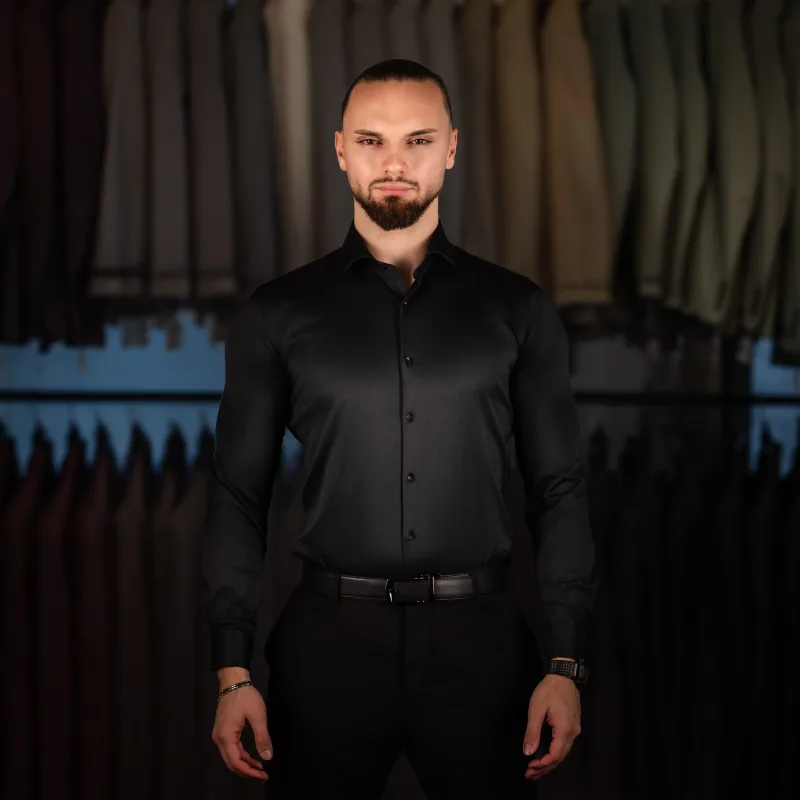 Chemise Slim-Fit Noir — détail 2