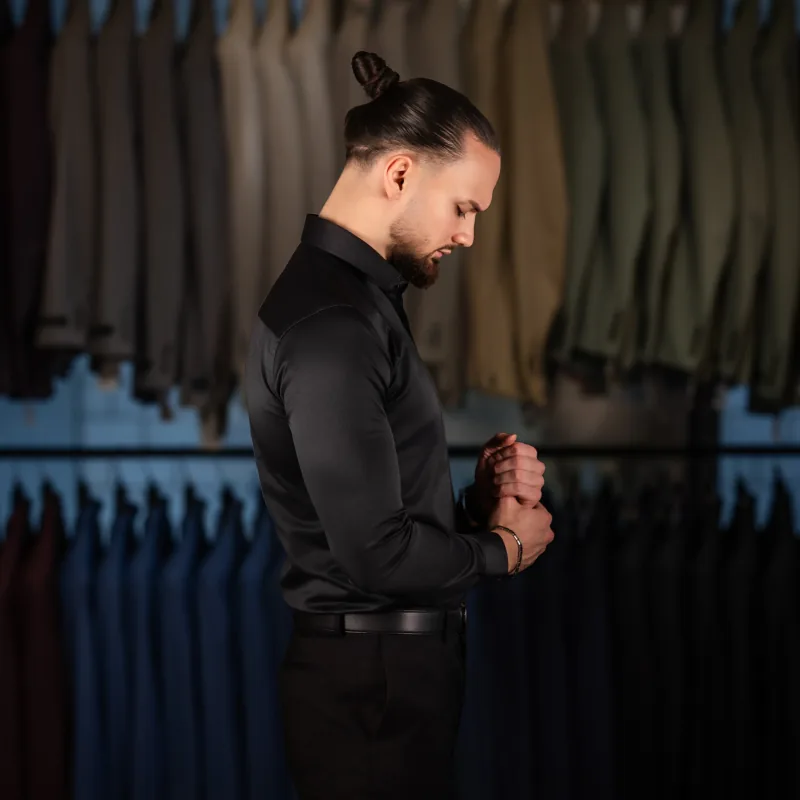 Chemise Slim-Fit Noir — détail 3
