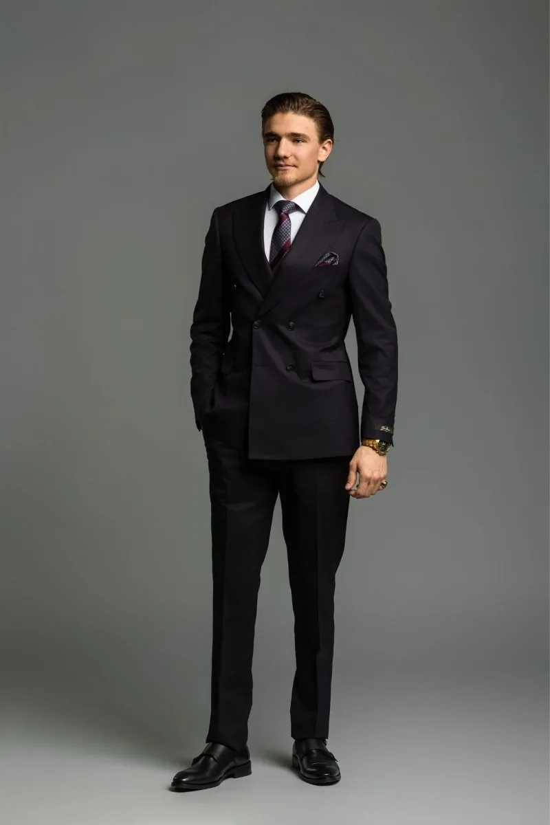 Costume Croisé boutonnage bleu marine — détail 2
