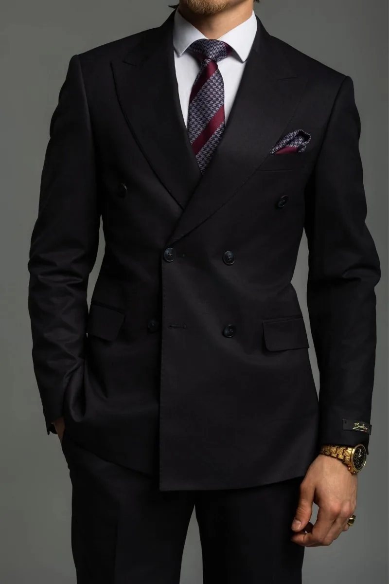 Costume Croisé boutonnage bleu marine — détail 3
