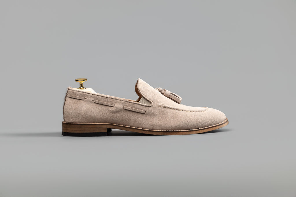 Chaussures moccasin daim beige