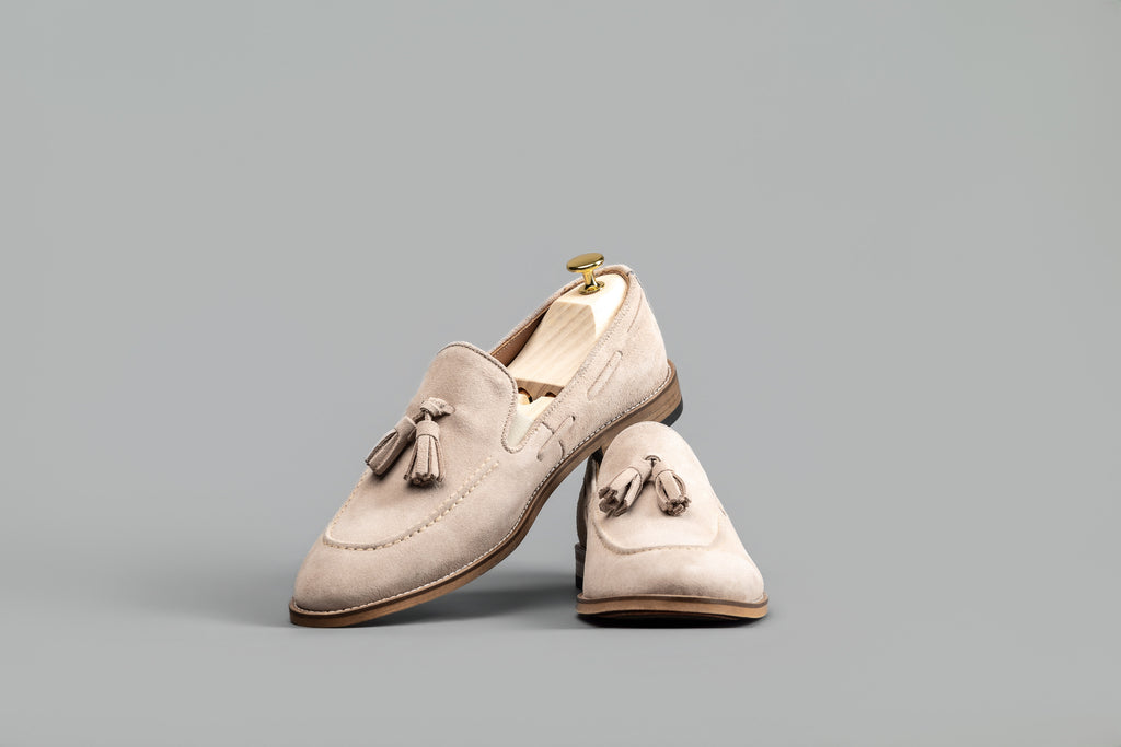 Chaussures moccasin daim beige