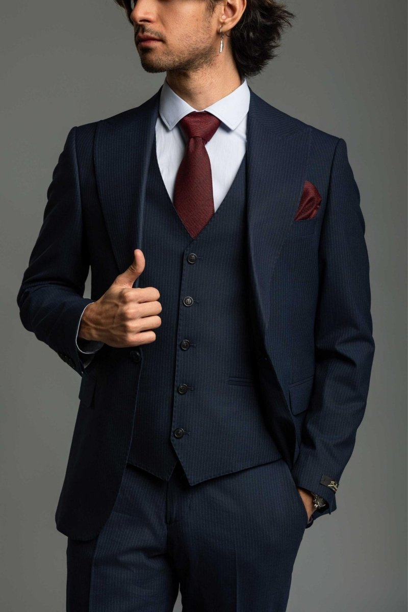 Business Suit Pilot rayé - Bellino Moda Romandie