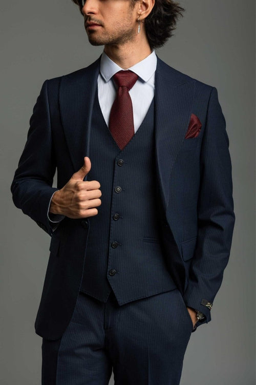 Business Suit Pilot rayé - Bellino Moda Romandie