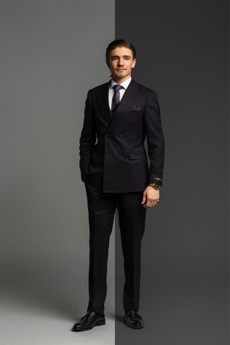 Costume Croisé boutonnage bleu marine - Bellino Moda Romandie