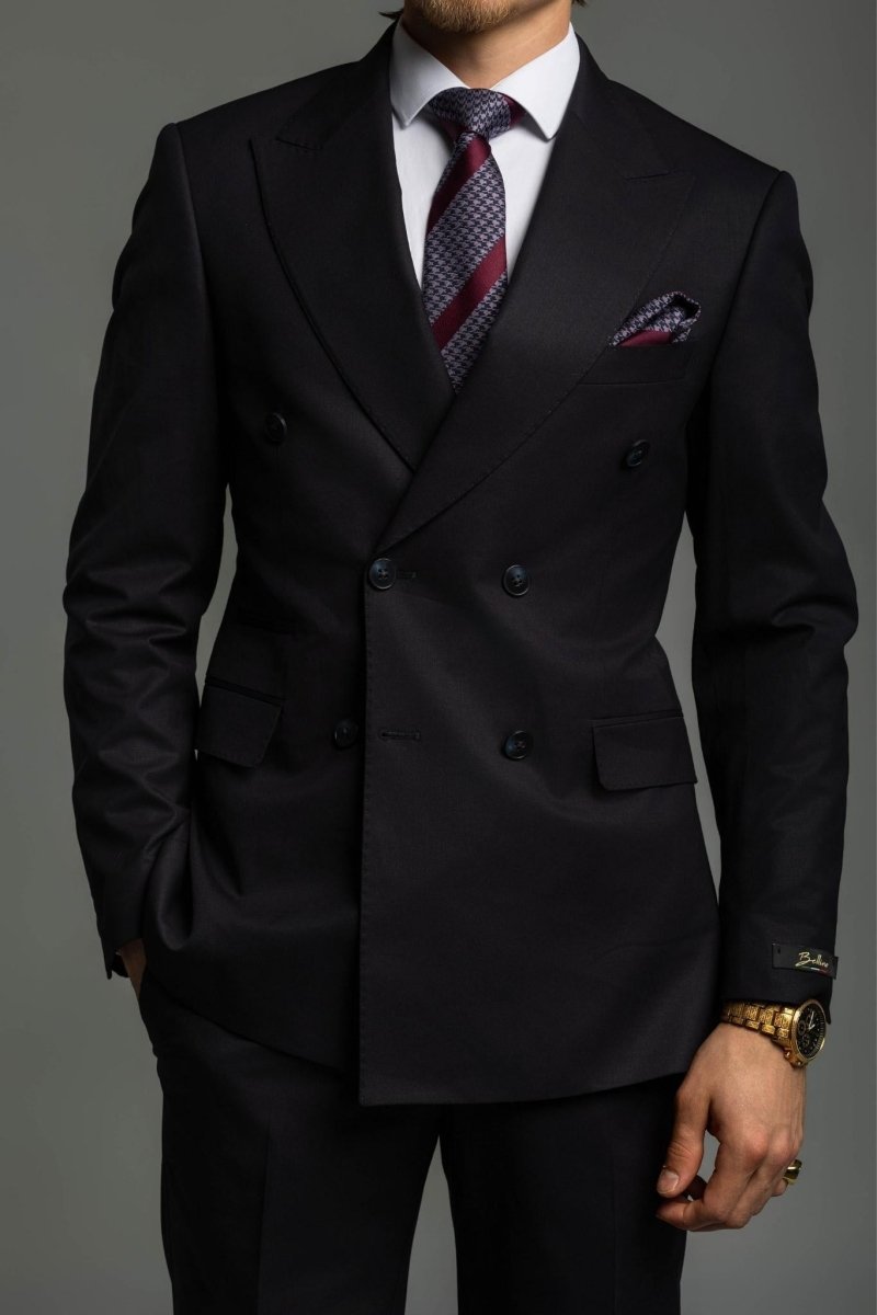 Costume Croisé boutonnage bleu marine - Bellino Moda Romandie